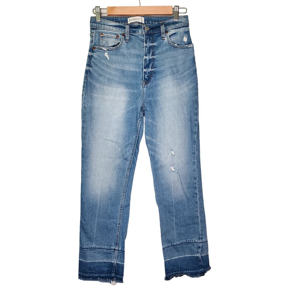 Abercrombie & Fitch Curve Love Ultra High Rise Ankle Straight Jeans 4/27R‎